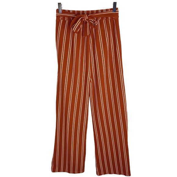 New Mix Brown & White Striped Paper Bag Pants - Size L / XL - Picture 3 of 4